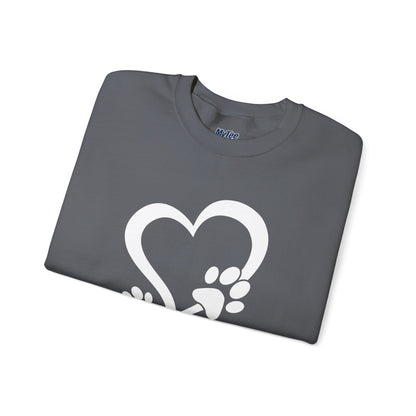 Pawprints On My Heart – Cozy Minimalist Dog Lover Sweatshirt