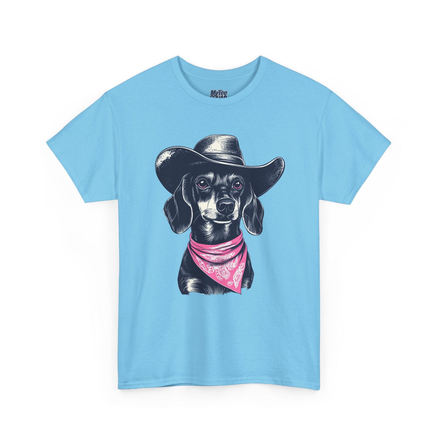 Dachshund Cowgirl Vibes T-Shirt – Pink Bandana Pup Shirt