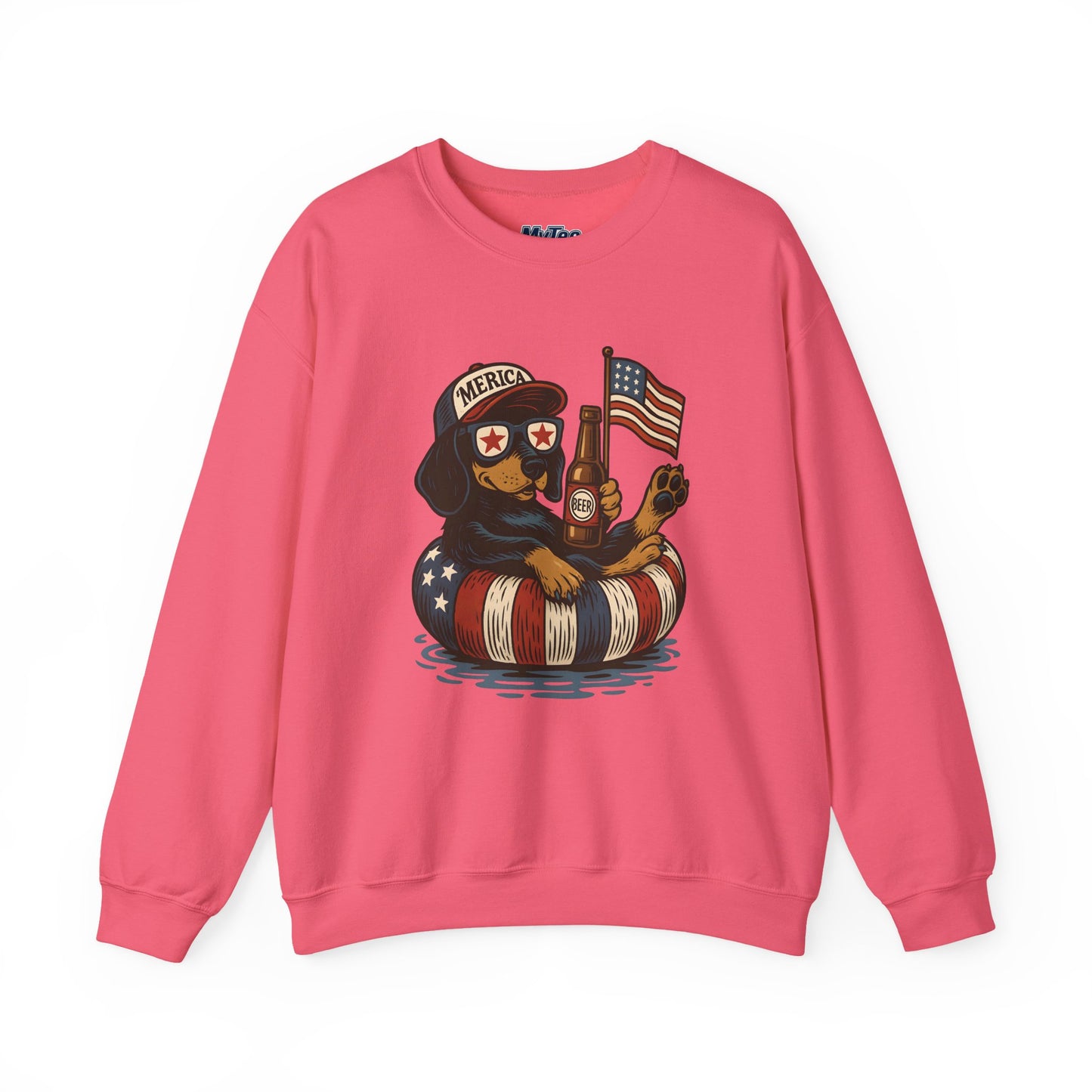Patriotic Dachshund Dog Crewneck Unisex Sweatshirt - Perfect Gift for Dog Lovers, July 4th