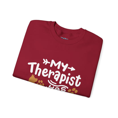 My Therapist Has Paws Unisex Sweatshirt | Cat & Dog Gifts, Animal Lover Apparel
