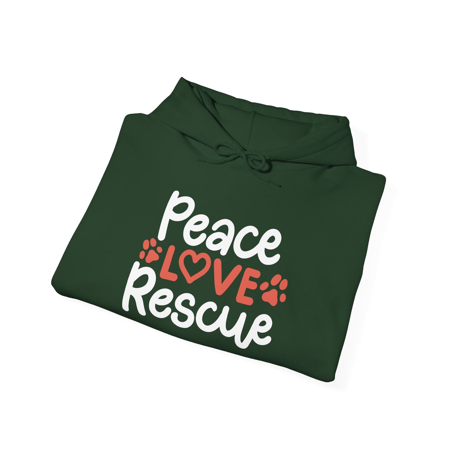 Peace, Love, Rescue Hoodie | Pet Adoption Awareness