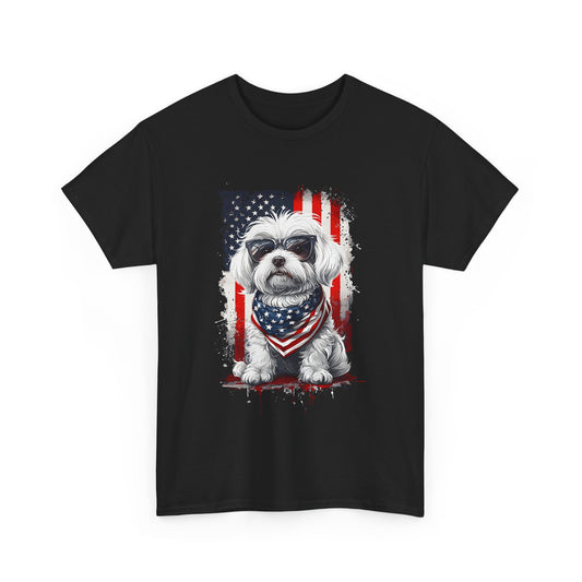 Patriotic Havanese Unisex Cotton T-Shirt