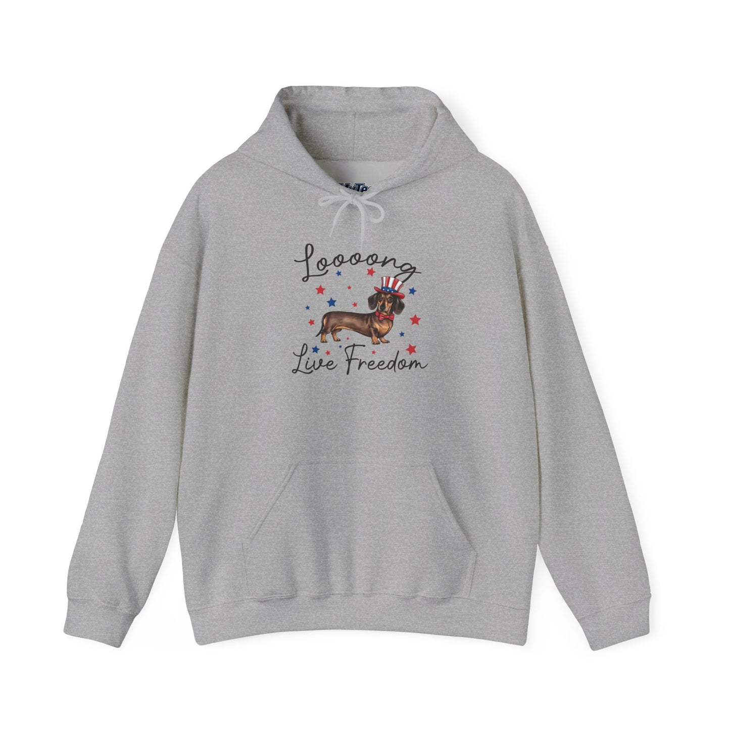 Patriotic Dachshund Loooong Live Freedom Unisex Hoodie