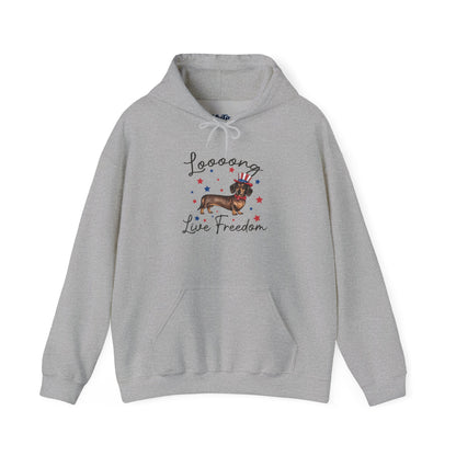 Patriotic Dachshund Loooong Live Freedom Unisex Hoodie