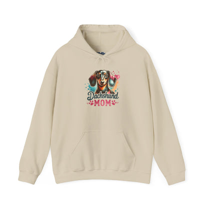 Funky Dachshund Mom Hoodie – Bright Graphic Dog Tee