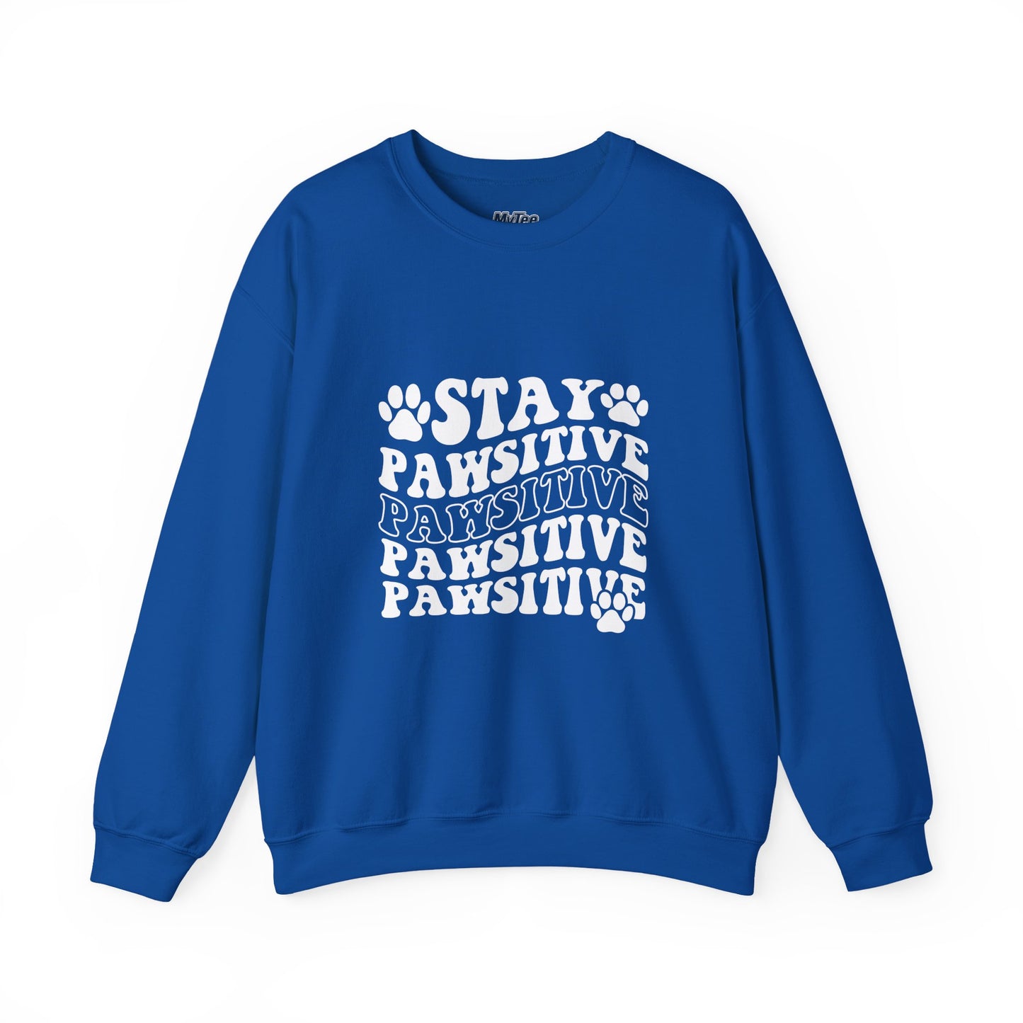 Stay Pawsitive Unisex Heavy Blend Crewneck Sweatshirt