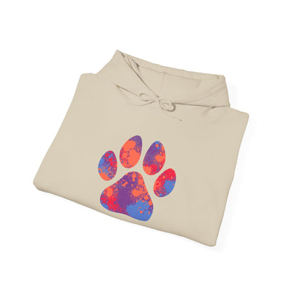Colorful Paw Print Unisex Hoodie - Cozy Gift For Pet Lovers, Dog Mom/Dad Gift