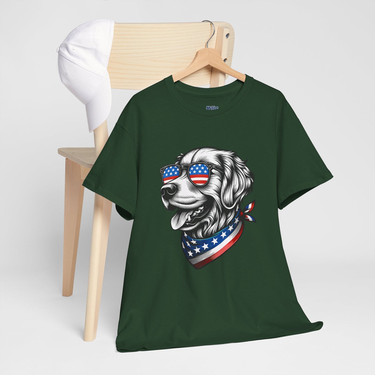 Patriotic Golden Retriever With Sunglasses Unisex T-Shirt