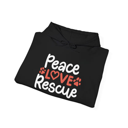 Peace, Love, Rescue Hoodie | Pet Adoption Awareness