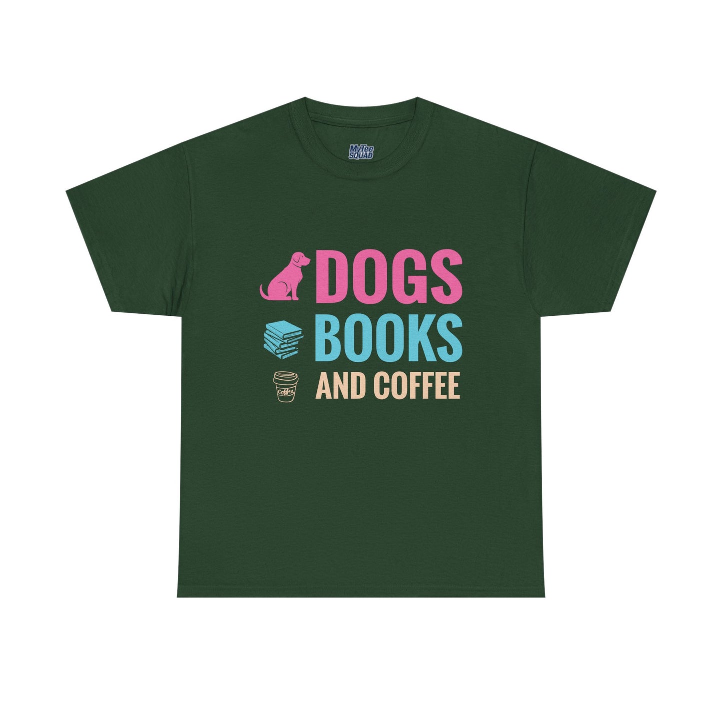 Dogs, Books, And Coffee Unisex Cotton T-Shirt | Dog Lover