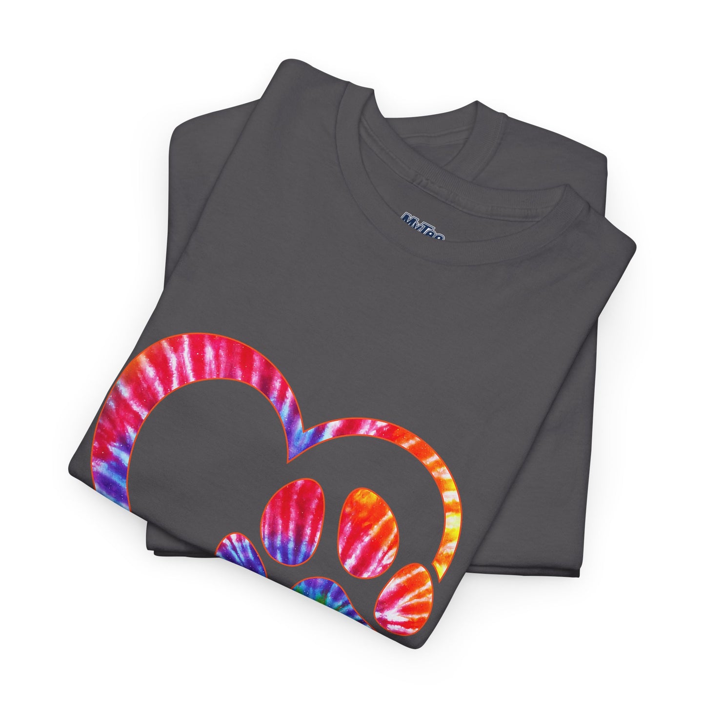 Paw Heart Rainbow Tie-Dye Dog Lover Cotton T-Shirt