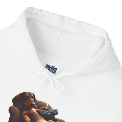 Dachshund TV Boss Unisex Hoodie– Funny Wiener Dog Relax Tee
