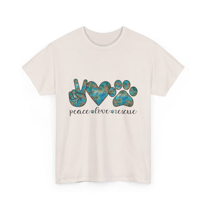 Peace Love Rescue T-Shirt | For Animal Rescuers