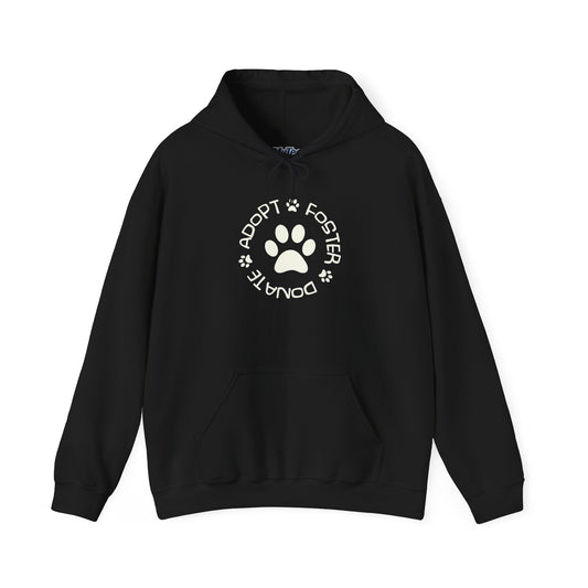 Adopt Foster Donate Unisex Hoodie – Pet Rescue Support Apparel
