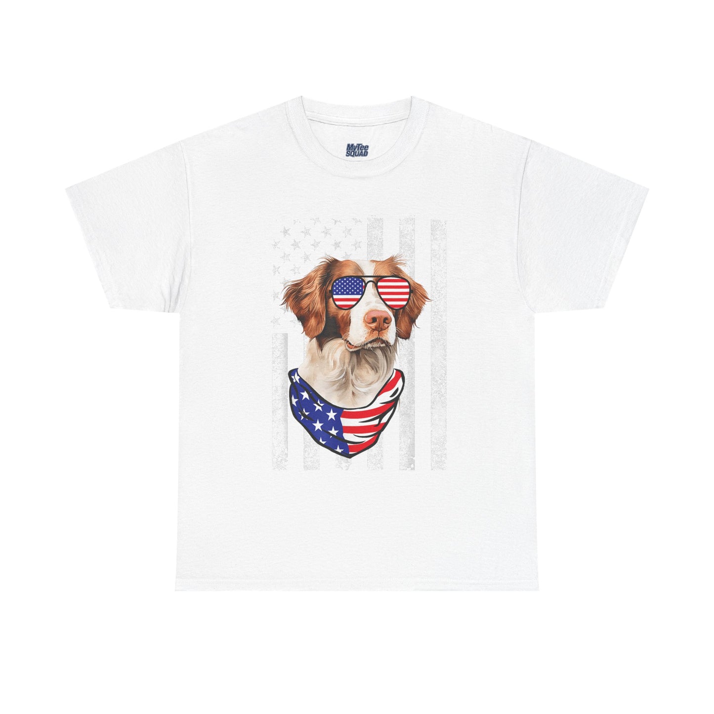 Patriotic Brittany Spaniel with Sunglasses Unisex T-Shirt