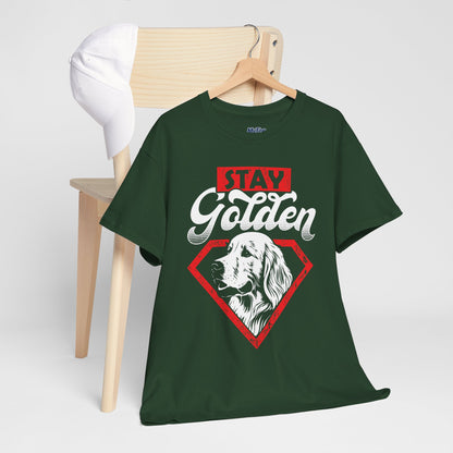 Stay Golden Unisex Cotton T-Shirt | Best Gift For Dog Lover