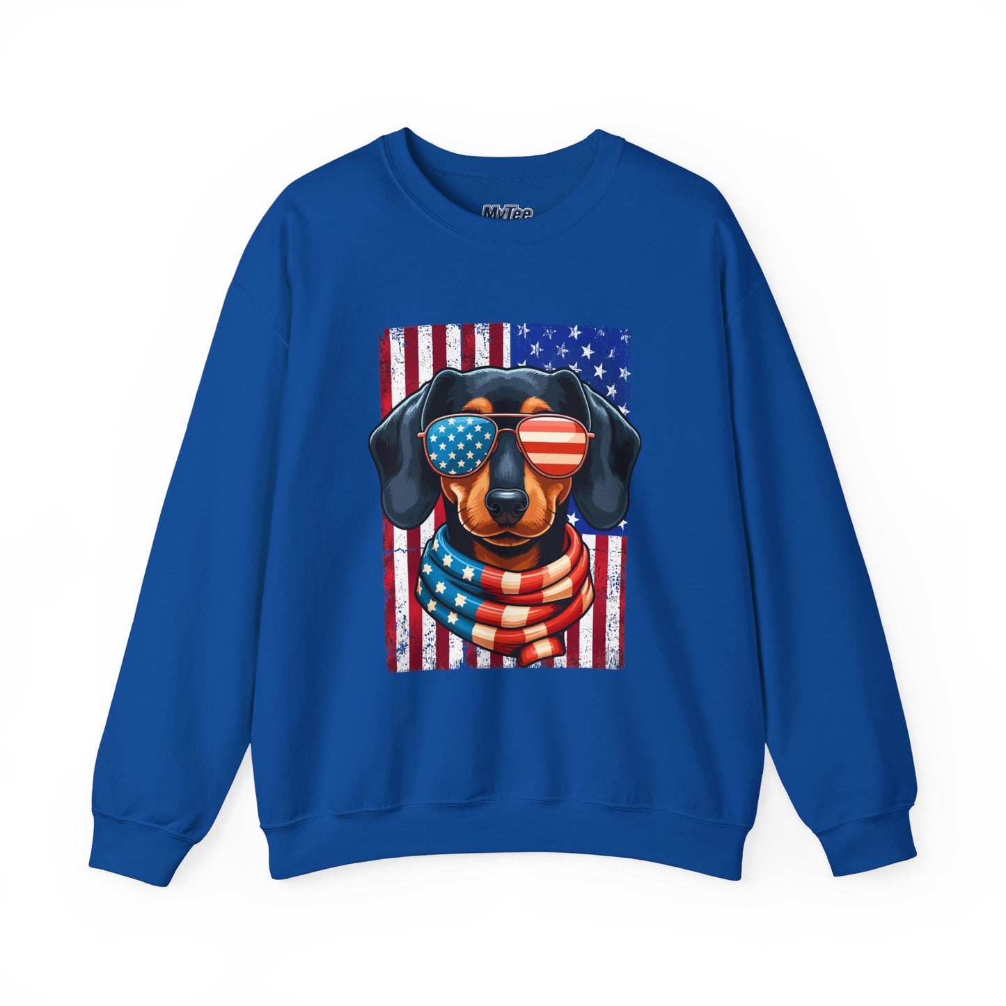 Patriotic Dachshund Flag Shades Unisex Sweatshirt