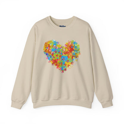 Colorful Heart Graphic Cozy Sweatshirt | Comfortable Winter Apparel