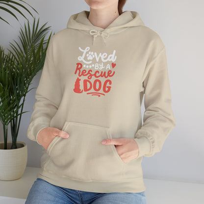 Loved By A Rescue Dog Hoodie | Pet Lover Gift, Fur Mom Hoodie, Pet Dad Apparel