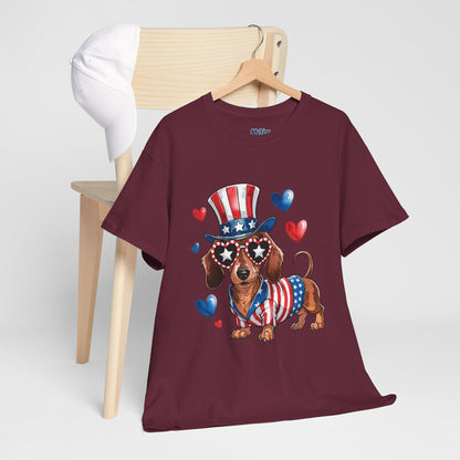 Patriotic Dachshund Unisex T-Shirt | Dog Lover Gift, July 4th Celebration