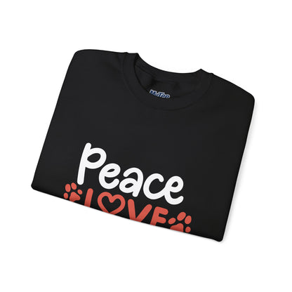 Peace Love Rescue Crewneck Sweatshirt | Pullover for Animal Lovers