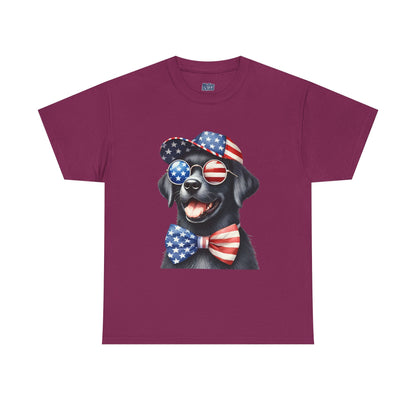 Patriotic Labrador Retriever With Sunglasses And Bow Unisex T-Shirts