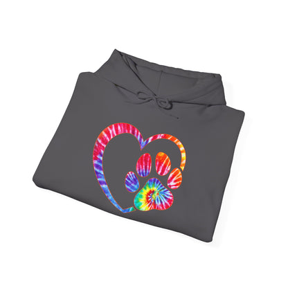 Paw Love Tie-Dye Hoodie – Wear Your Heart In Color
