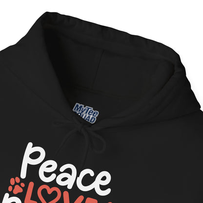 Peace, Love, Rescue Hoodie | Pet Adoption Awareness