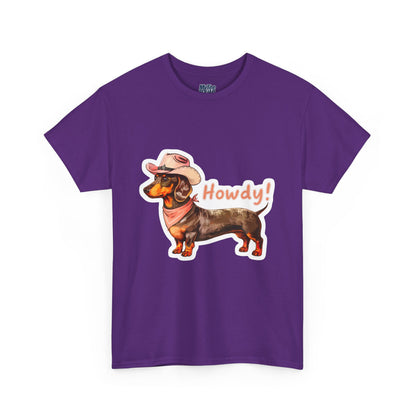 Dachshund Howdy Unisex T-Shirt – Southern Charm For Pup Fans