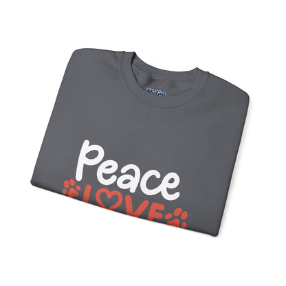 Peace Love Rescue Crewneck Sweatshirt | Pullover for Animal Lovers