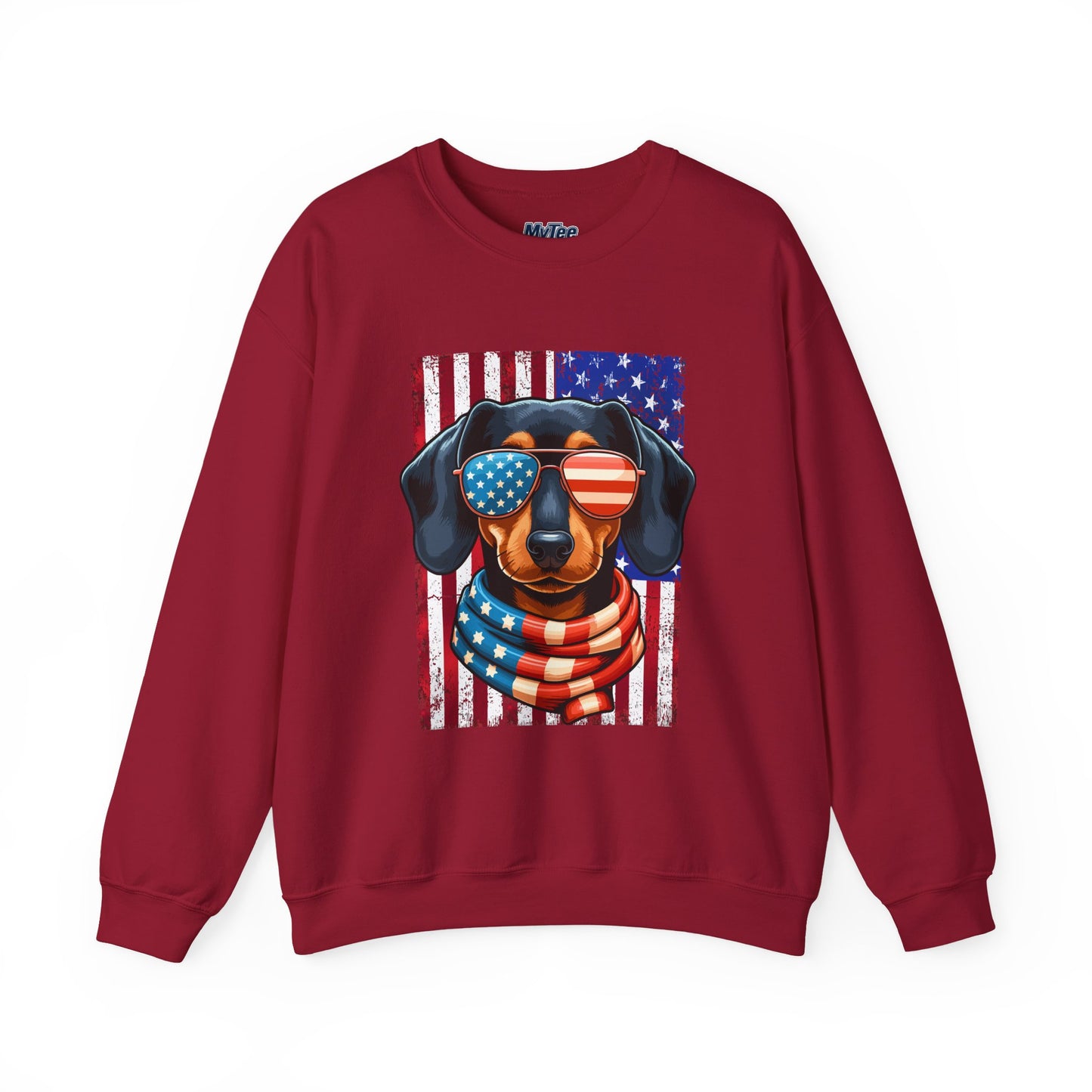 Patriotic Dachshund Flag Shades Unisex Sweatshirt