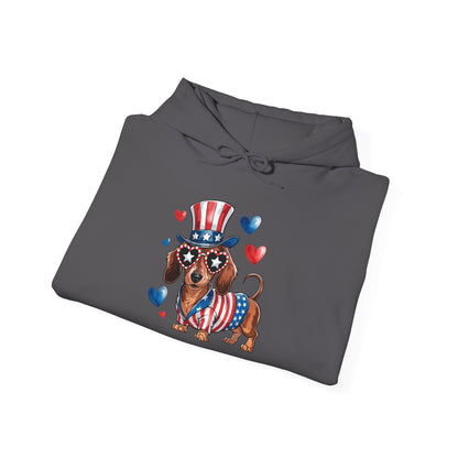 Patriotic Dachshund Unisex Hoodie - Perfect For 4th Of July