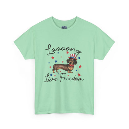 Patriotic Dachshund Loooong Live Freedom Unisex T-Shirt