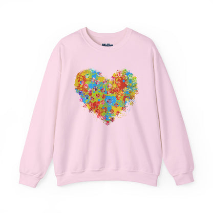 Colorful Heart Graphic Cozy Sweatshirt | Comfortable Winter Apparel