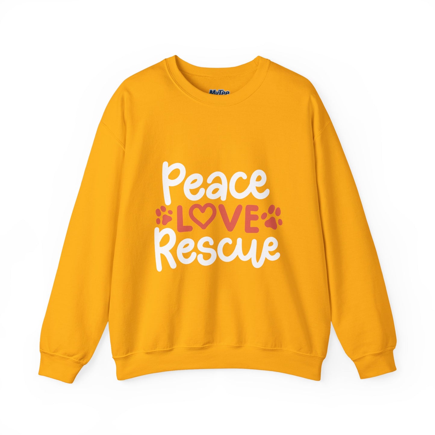 Peace Love Rescue Crewneck Sweatshirt | Pullover for Animal Lovers