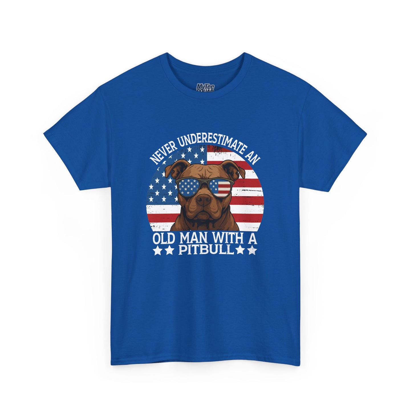 Never Underestimate An Old Man With A Pitbull T-Shirt | Gift For Dog Father