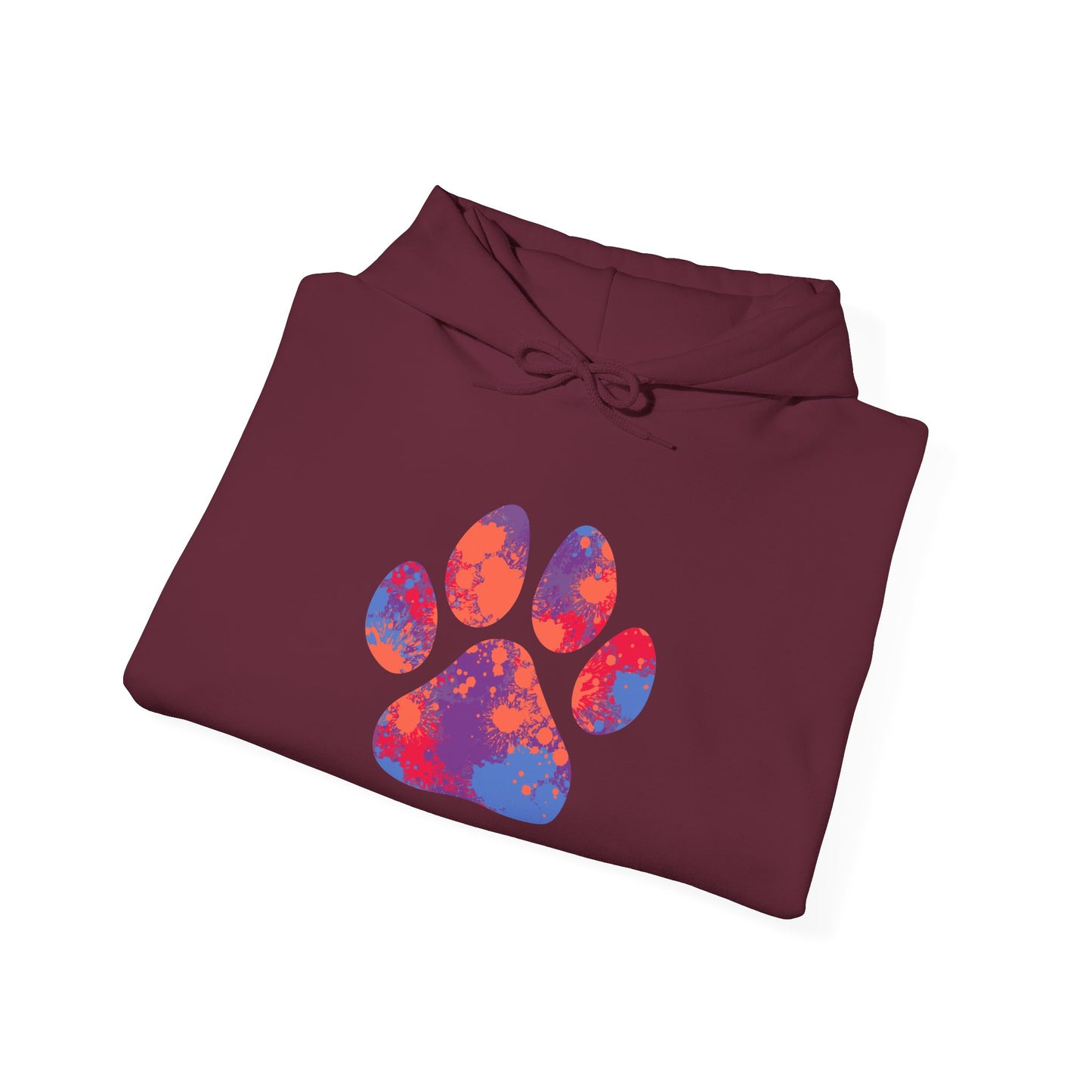 Colorful Paw Print Unisex Hoodie - Cozy Gift For Pet Lovers, Dog Mom/Dad Gift