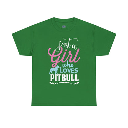 Just a Girl Who Loves Pitbulls T-Shirt – Cute Dog Lover Tee
