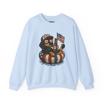 Patriotic Dachshund Dog Crewneck Unisex Sweatshirt - Perfect Gift for Dog Lovers, July 4th