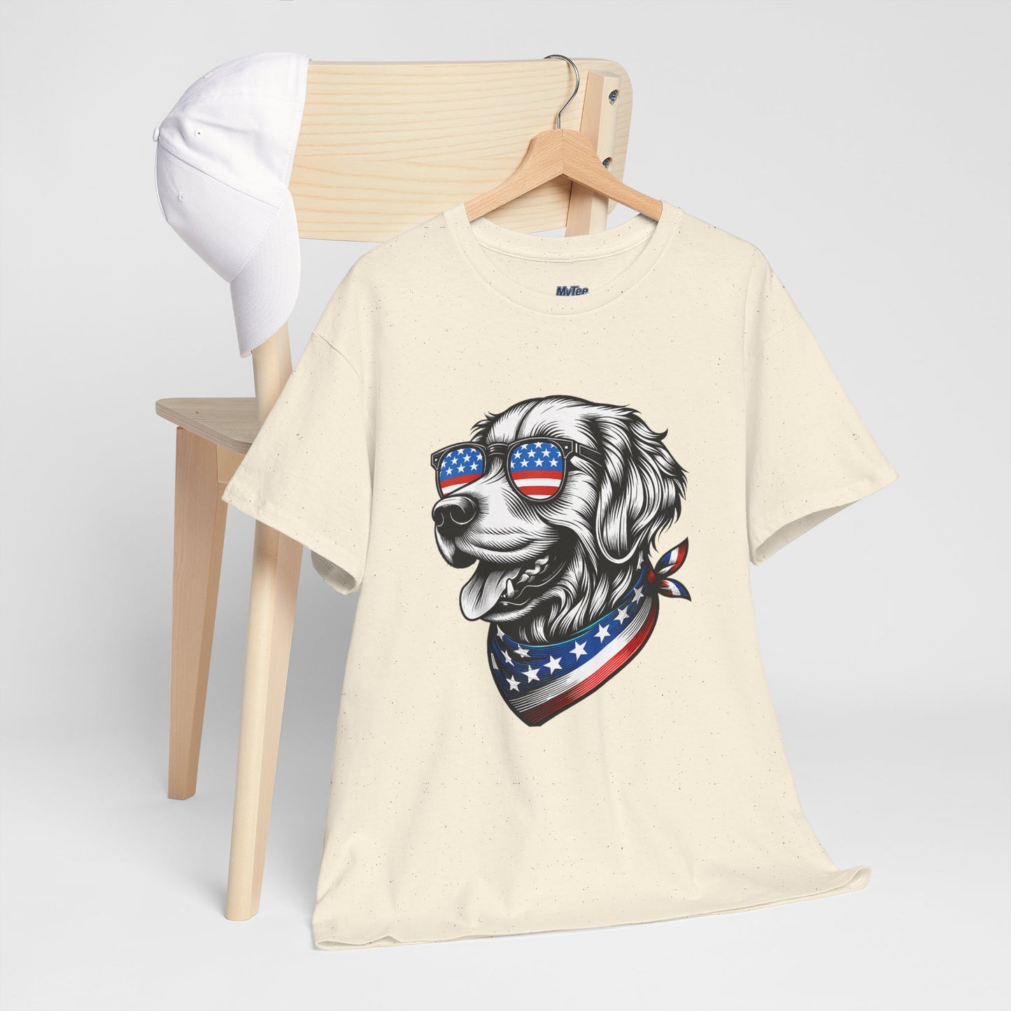 Patriotic Golden Retriever With Sunglasses Unisex T-Shirt