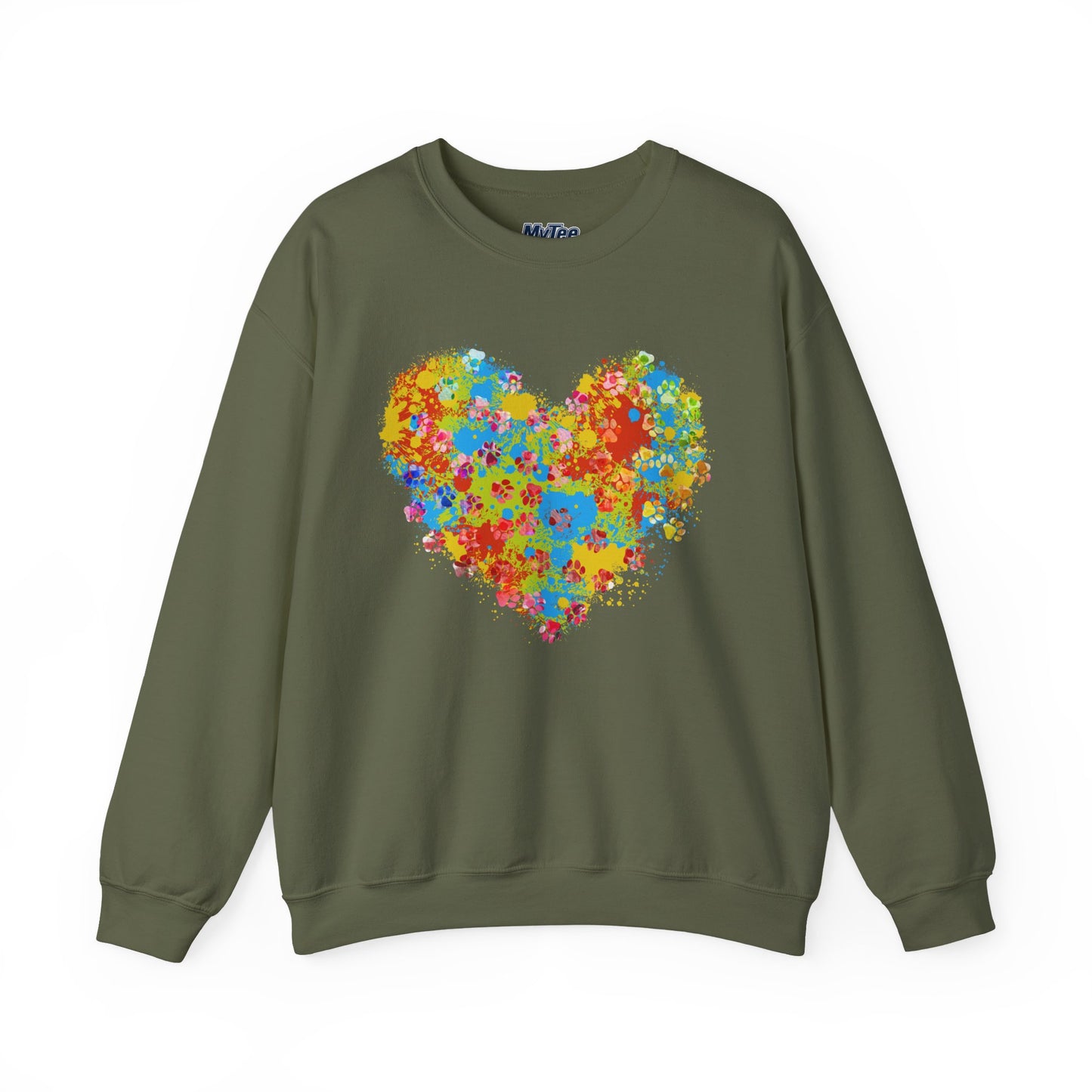 Colorful Heart Graphic Cozy Sweatshirt | Comfortable Winter Apparel