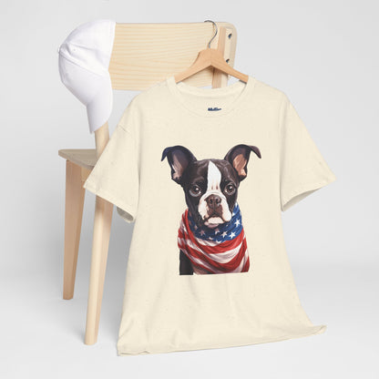 Patriotic Boston Terrier Unisex T-Shirt