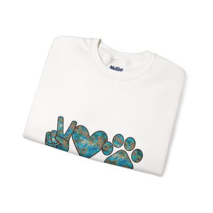 Peace Love Rescue Sweatshirt | Heavy Blend Crewneck for Animal Rescuers
