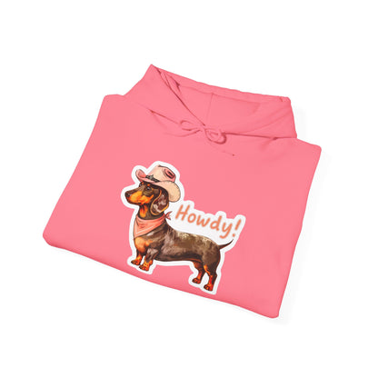 Dachshund Howdy Unisex Hoodie – For Proud Pup Parents With Western Soul