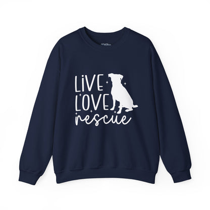 Live Love Rescue Crewneck Sweatshirt | Cozy Pet-Lover Gift