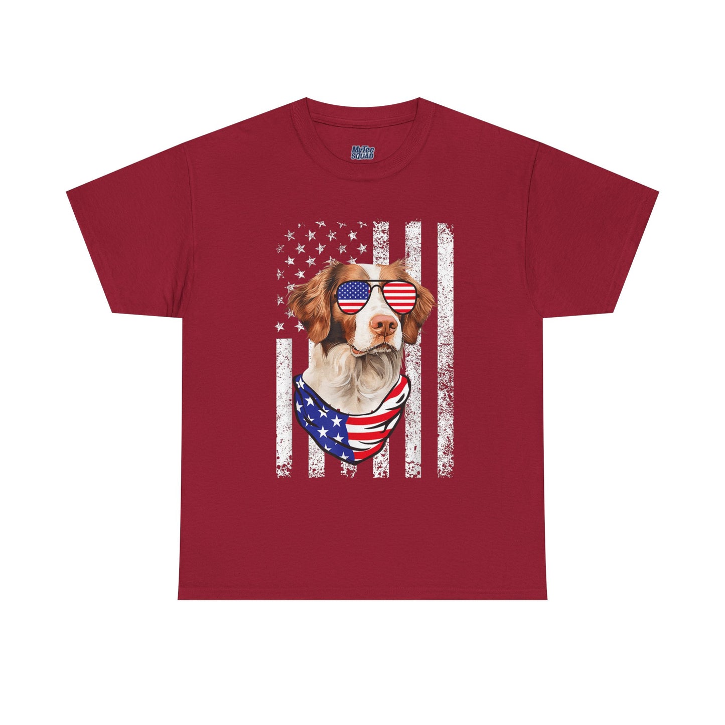 Patriotic Brittany Spaniel with Sunglasses Unisex T-Shirt