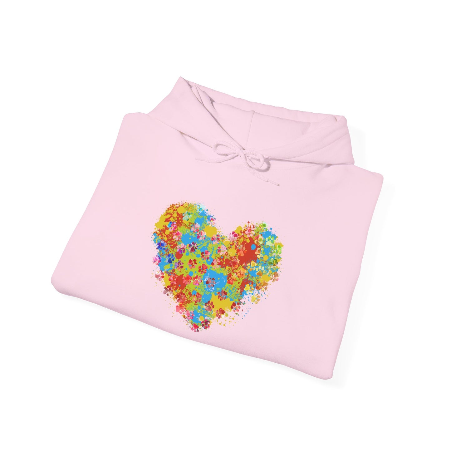 Colorful Heart Graphic Cozy Hoodie | Comfortable Winter Apparel