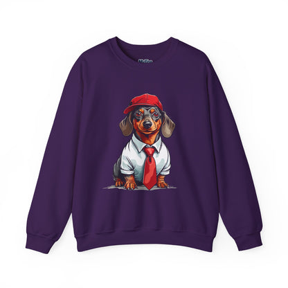 Dachshund Red Tie Unisex Sweatshirt – Chic Comfort for Dog Lovers