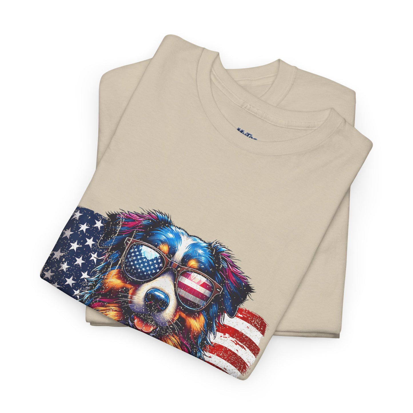 Patriotic Australian Shepherd With Sunglasses Unisex T-Shirt