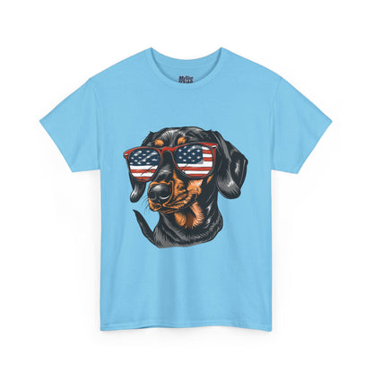 Patriotic Dachshund With Sunglasses Unisex T-Shirt